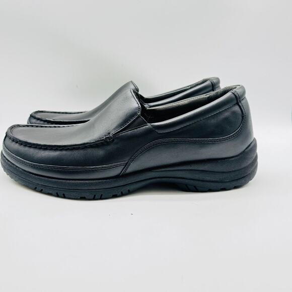 Dansko Shoes Mens EU 48 US 14.5 Black Leather Loafers Comfort Slip On Moc NEW - Picture 4 of 12